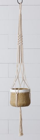 Hanging Cement Planter with Macrame