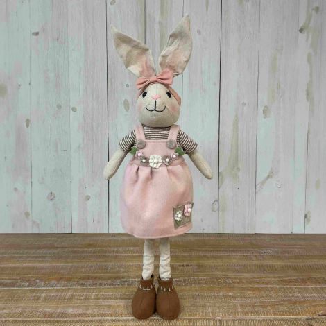 Rabbit With Pink Dress, Extendable Legs