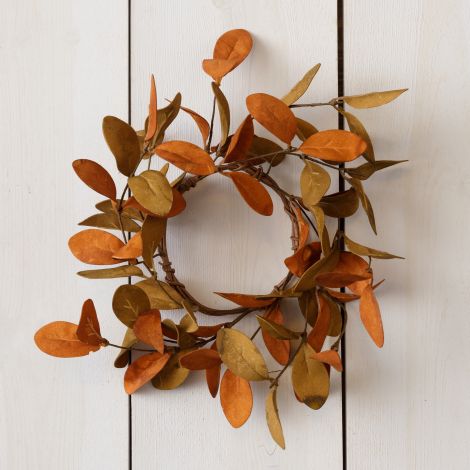 Candle Ring - Rust And Tan Fall Leaves