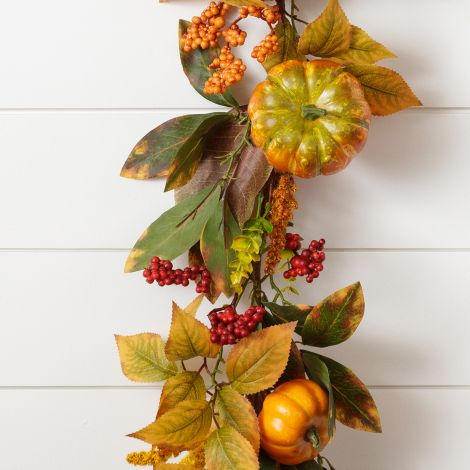 Garland - Pumpkins, Berries, And Fall Foliage