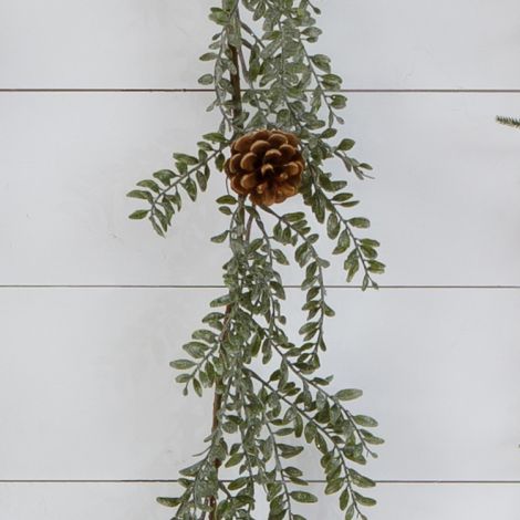 Garland - Frosted Boxwood, Cones
