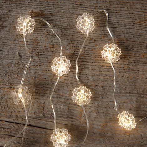 Micro Led Light String - Warm White Snowflakes