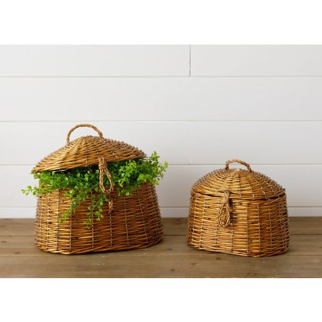 Hut Baskets with Lids