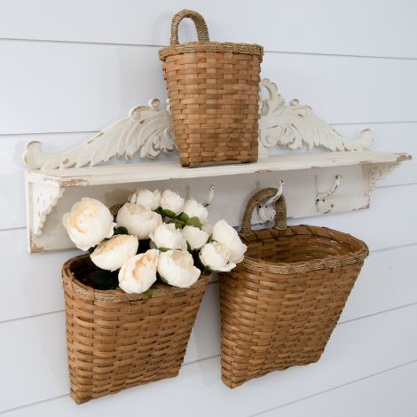 Hanging Chipwood Baskets With Woven Handle