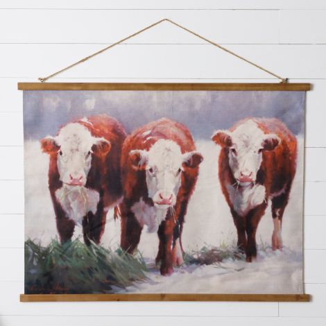 Canvas Wall Scroll, Cows