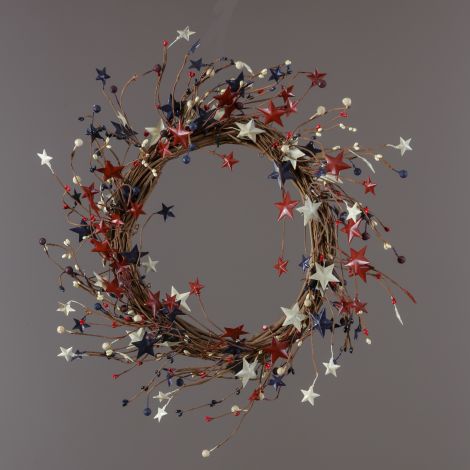 Wreath - Americana - Berries And Tin Stars