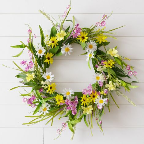 Wreath - Yellow Daisy Spring Mix