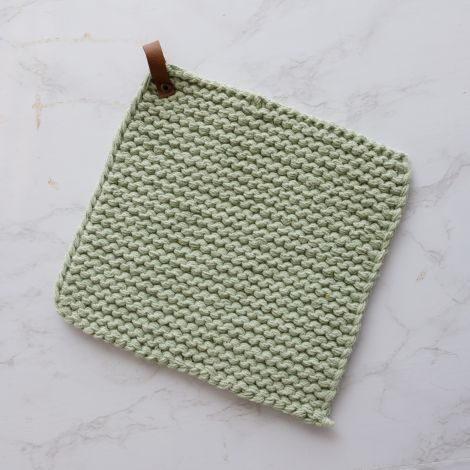 Knitted Pot Holder - Mint Green 