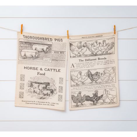 Tea Towels - Vintage Farm Articles