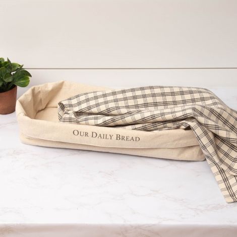 Fabric Bread Basket - Our Daily Bread, with Cover