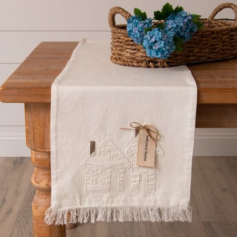 Table Runner - Raggedy Home With Fabric Tag