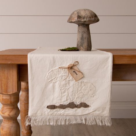 Table Runner - Raggedy Mushroom With Fabric Tag