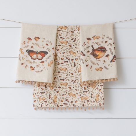 Tea Towels - Bird, Butterfly, Rabbit