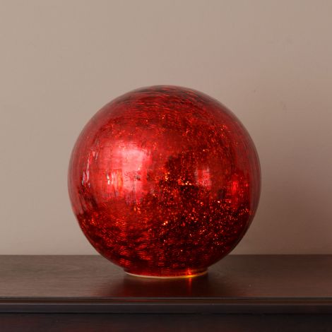 Lit Glass Ball - Large Red