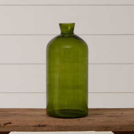 Green Glass Vase, Lg