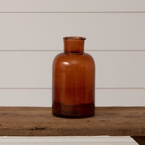 Amber Glass Vase, Lg