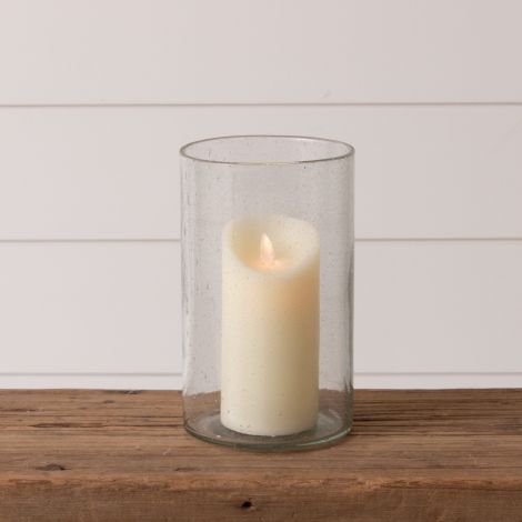 Bubble Glass Cylinder Candle Holder