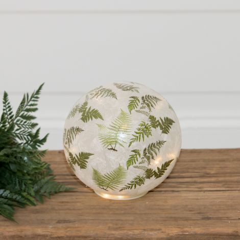 Led Frosted Glass Ball - Ferns