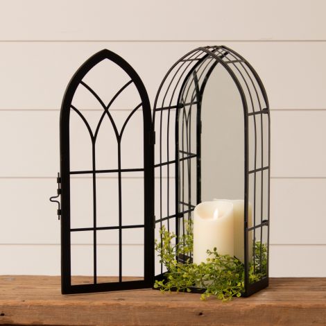 Arched Mirrored Lantern, Hang or Tabletop