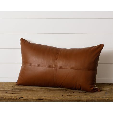 Pillow - Leather And Cotton Rectangle