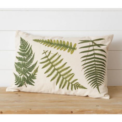 Pillow - Embroidered Ferns