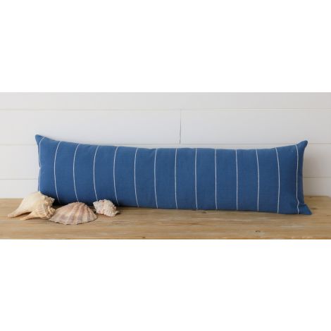 Lumbar Pillow - Blue Kantha Stitch