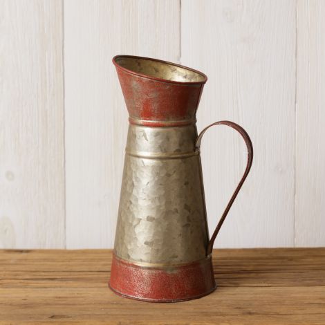 Pitcher - Red and Galvanized