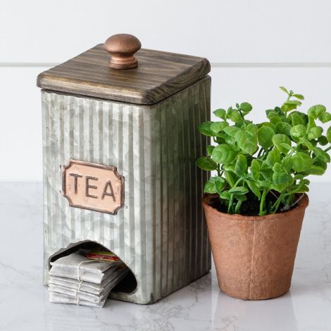 Tea Bag Holder - Corrugated Metal
