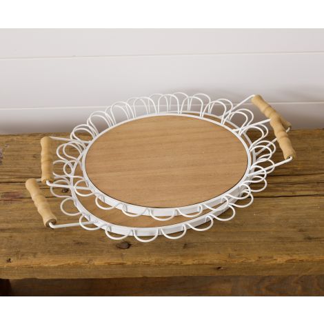Wood Trays With Scalloped Edge