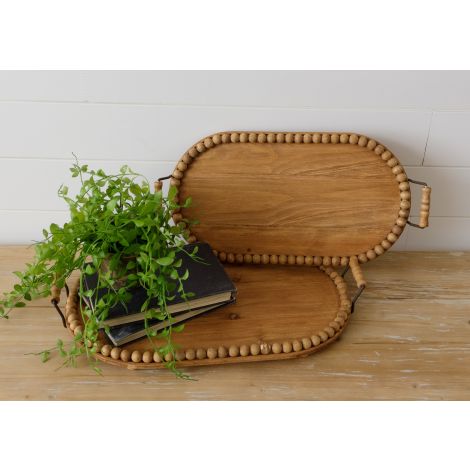 Wood Trays - Oval With Beaded Edge
